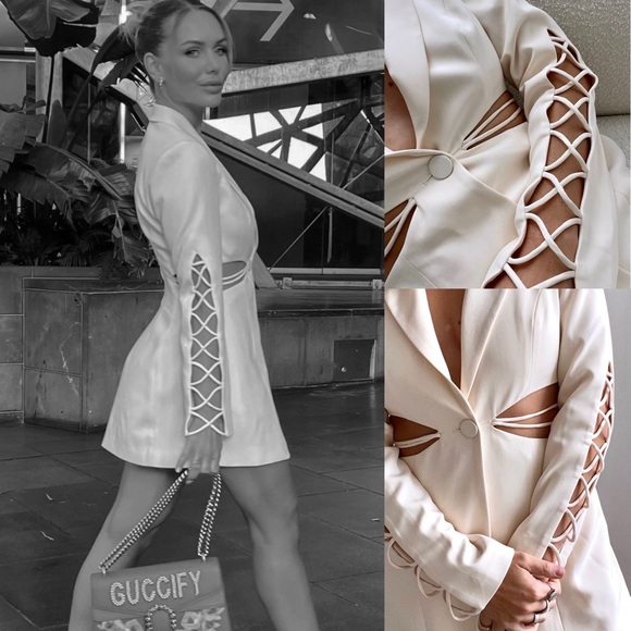 BOSKEMPER BEA BLAZER DRESS MINI in ecru/beige XS - Picture 8 of 17